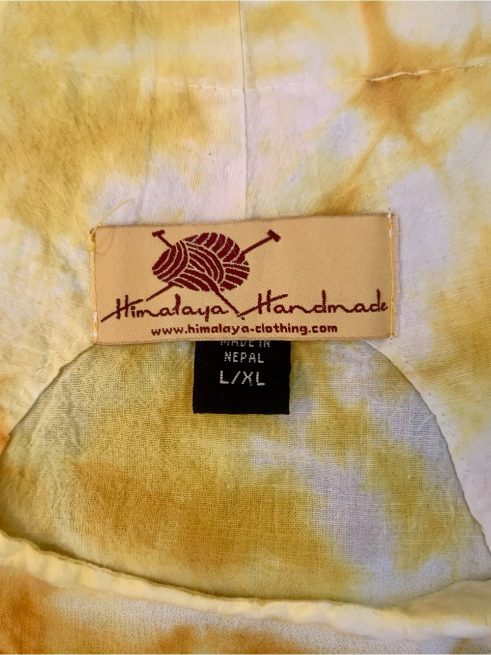 Himalaya handmade Tie-Dye Yellow low Crotch Overalls. Women's Relaxed fit NWOT - Picture 5 of 6